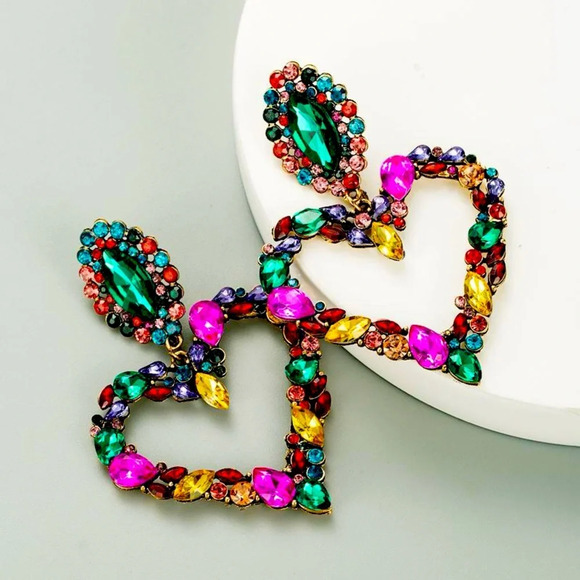 Dazzled gem statement earrings - Picture 1 of 6